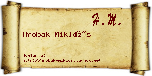 Hrobak Miklós névjegykártya