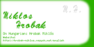 miklos hrobak business card